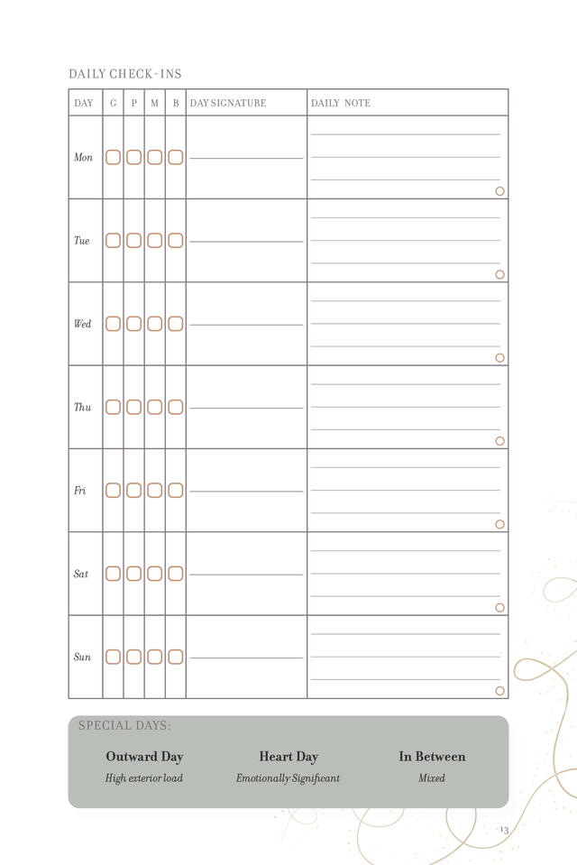 Goldilocks Journal - Weekly Spread - B Goldilocks Journal - Weekly Spread - B